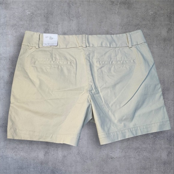 LOFT The Riviera Short Khaki Flat Front Cotton Blend Women's Size 12 - Picture 7 of 8